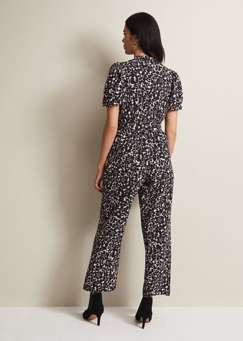 Phase Eight Dorothea Floral Jumpsuit Black/Multicolor Canada | GEBSUX-603